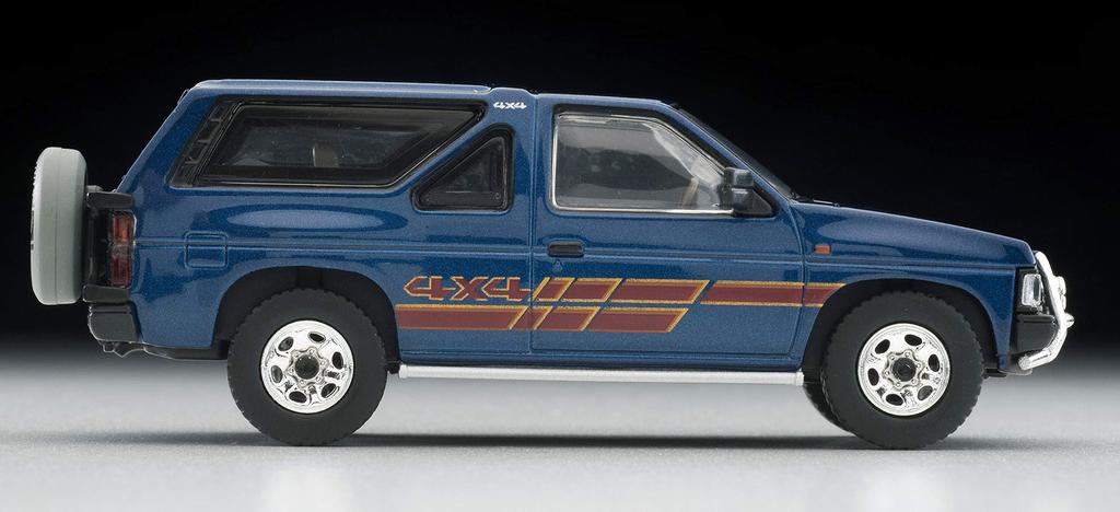 Tomica Limited Vintage Neo Nissan Terrano R3M with optional navy finished 1/64 LV-N63c parts, blue, model.