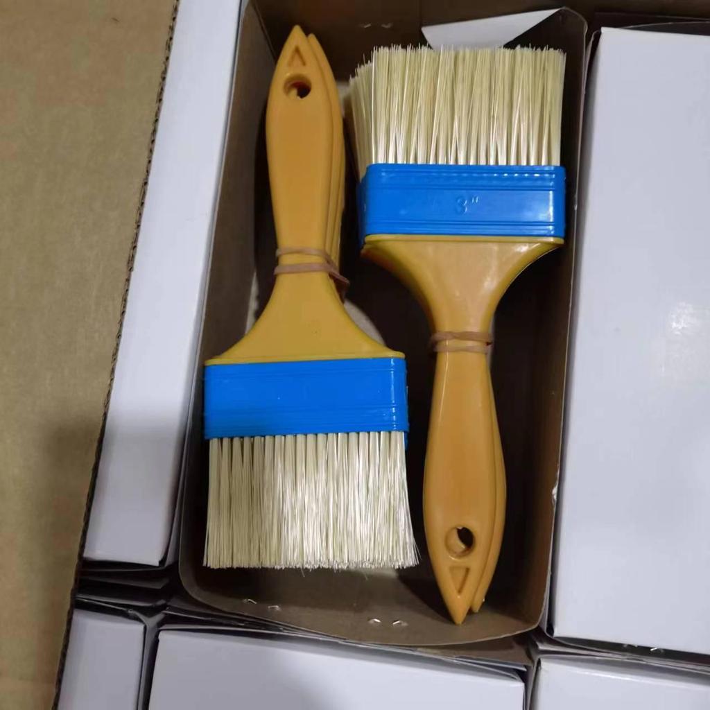 Plastic Handle Brush Set: Paint, BBQ Sauce, Cleaning, Dusting, Nylon Bristle.