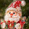 Seasonal Celebration Hanging Signs Santa Claus Christmas Pendant, 2D Flat Decorative Figure with Lanyard, Xmas Gift Bag Tags Acrylic Ornament for Tree