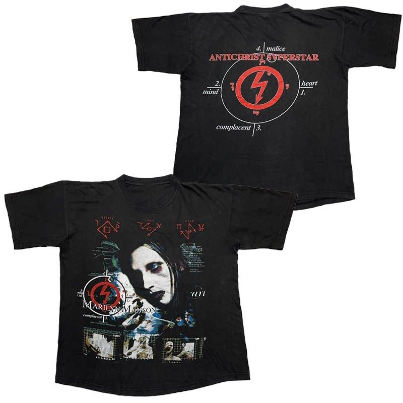 Marilyn Manson Abstract Casual TShirt Luxury Band Brand for Men and Women Top