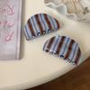 Acryl Haarspangen Blau Kaffeefarbe Streifen Hai-Klammer Lässige Haarspange Haarschmuck
