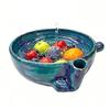 Bol Ceramic pentru Spălat Fructe de Pădure, Bol Rotativ Automată pentru Spălat Fructe și Legume, Mașină Automată de Spălat Fructe cu Scurgere, Curățare Blândă la 360° pentru Căpșuni