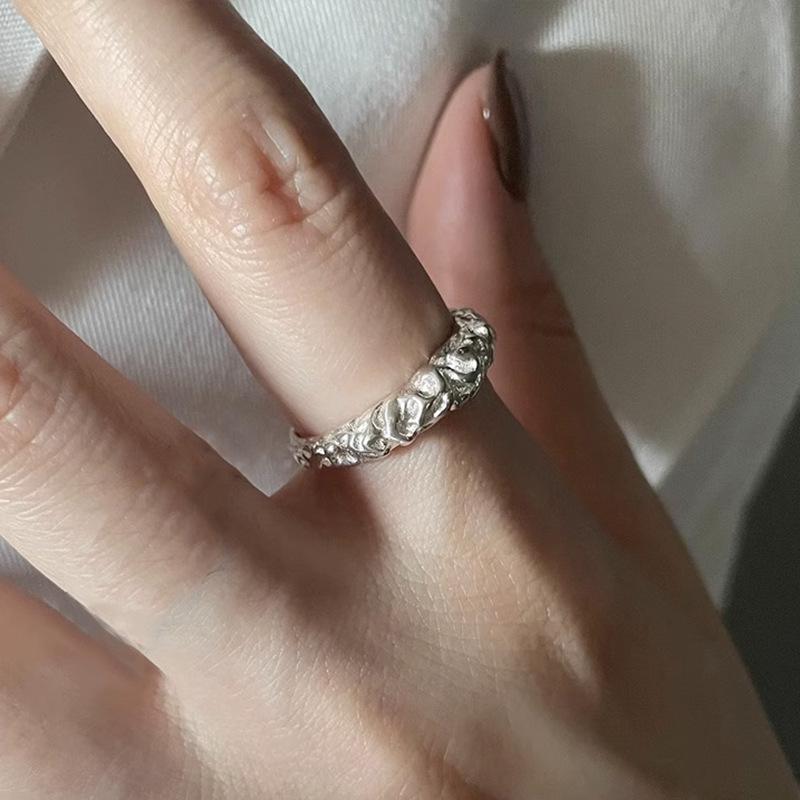 925 Sterling Silver Irregular Pearl Ring - Women's Stylish Minimalist Open Design