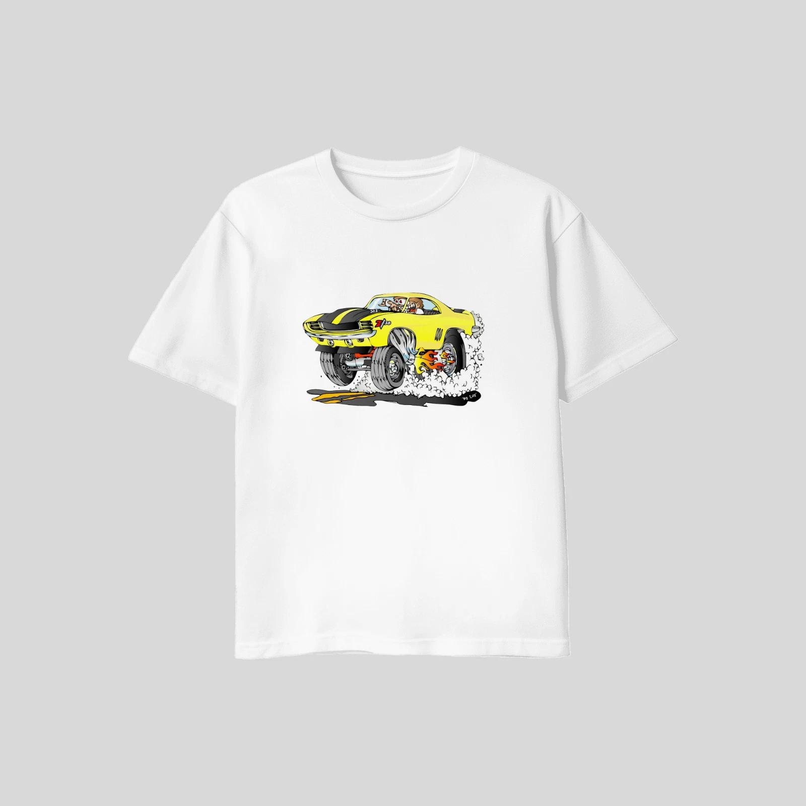 Unisex Adult Casual Graphic Chevrolet Camaro Z28 Caricature T Shirt... S