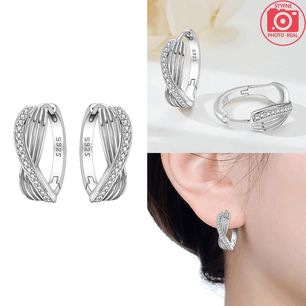 Original Copper Copper Simple Earring Crossed Double Earring Cute Pet Paw Print Earring Wrapped Braided Earring Accessory