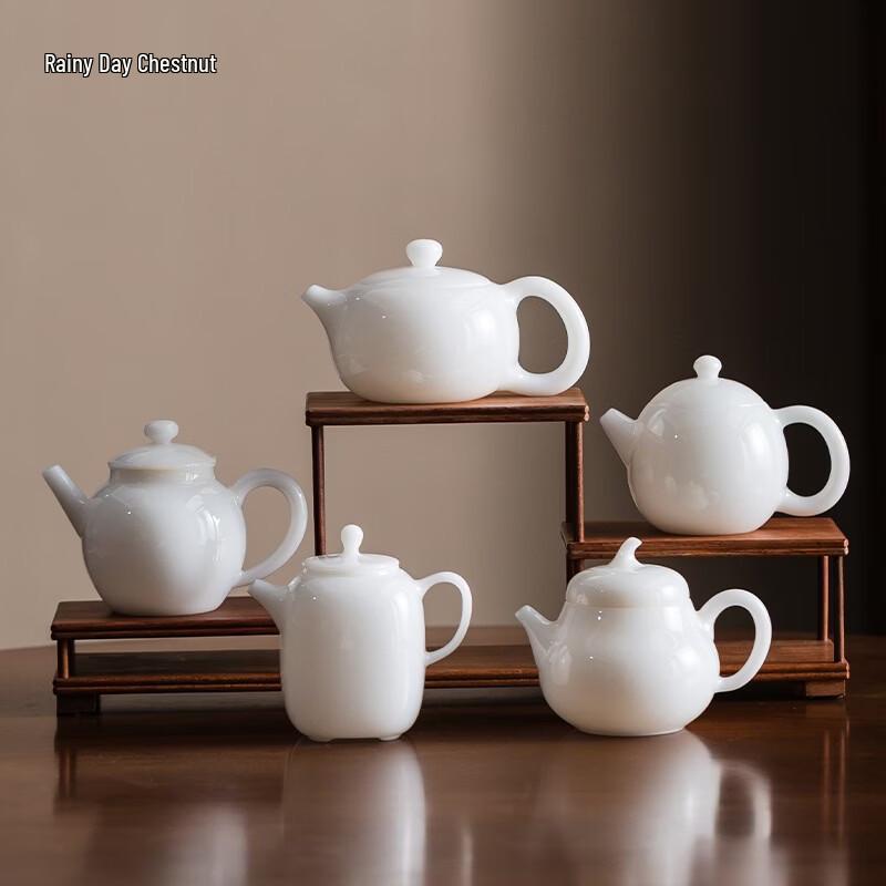 Ice Jade White Porcelain Pear-Shaped Teapot