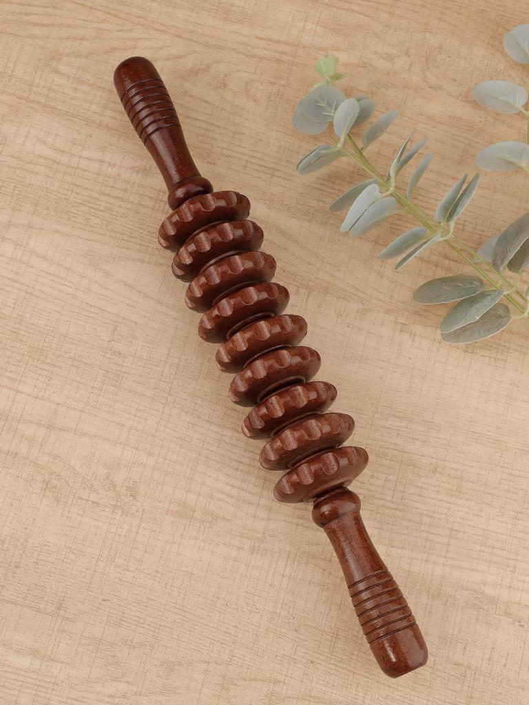 Wooden Therapy Massager Roller Trigger Point Massager Stick for Fascia Cellulite Muscle & Abdomen Body, Muscle Belly Relief Too