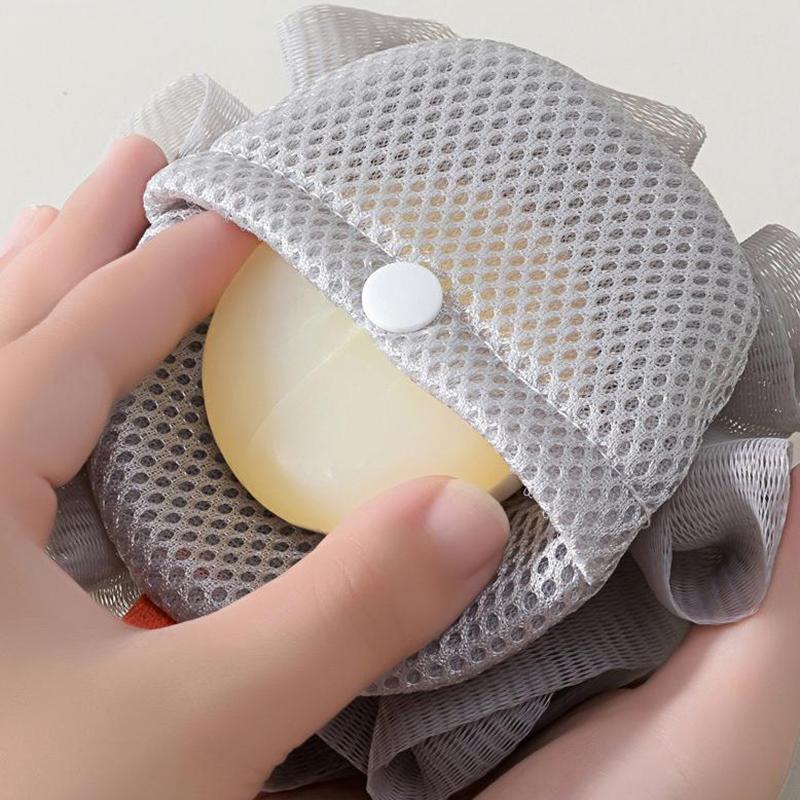 1 Piece Of Soft Loofah Sponge Bath Ball -2-in-1 Soap Dispenser And Body Scrub Bathroom Exfoliating Shower Ball For Men Women