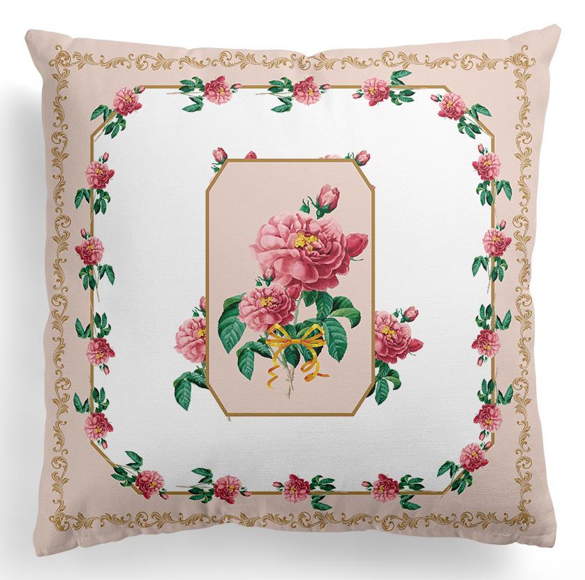 European-style Flower Pillowcase, Retro American Rose Flower Printed Pillow and Cushion Cover