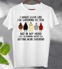 I Might Look Like Listening Chickens T Shirt Mens Womens Tees Top Poster Unisex Men's Ladies Top