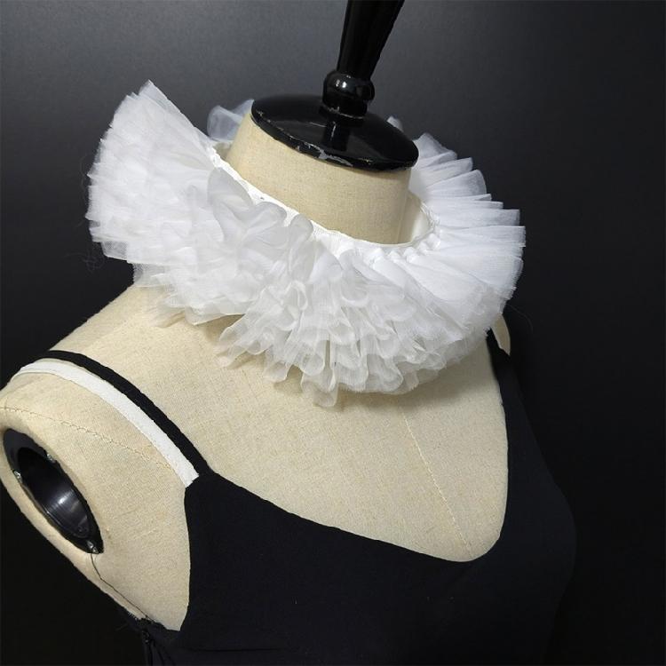 Dámský viktoriánský styl Síťovaný volánkový falešný límeček Choker Tyl na krk Pro Cosplay Halloweenské večírky A večerní akce