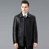Winter Genuine Leather Jacket Men's Genuine Fox Fur Collar Removable Liner Down Jacket Thickened Warm Middle-aged Jacket