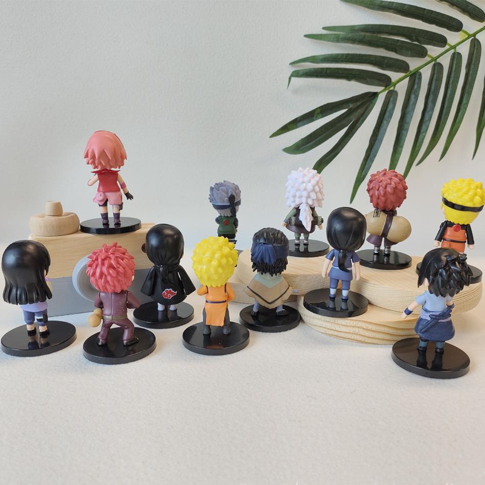7cm 12Pcs Q Version Narutov Anime Sasuke Hatake Kakashi Sakura Figure Action Pvc Models Toy Ornaments Gifts
