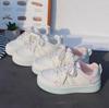 Women's White German Training Shoes - Thick 5cm Sole, Trendy Casual Sports Sneakers, Spring 2026