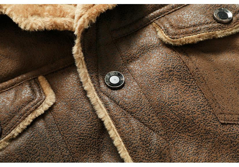 Spring Casual Black Single-Breasted Fleece Jacket with Lapel Fur and Side Seam Pockets