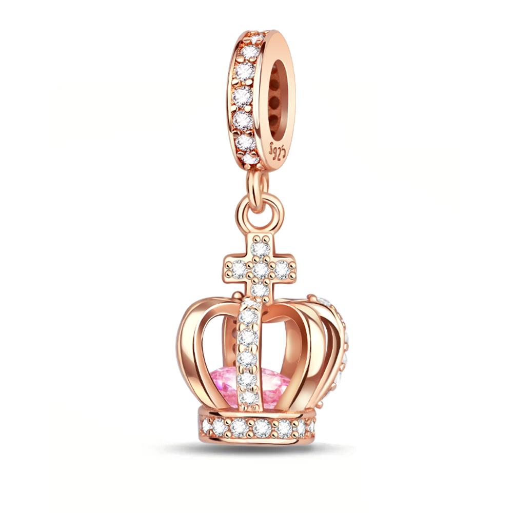 New Copper Charm Rose Gold Infinity Heart Bead Fit Snake Chain Bracelet Necklace Women Diy Jewelry