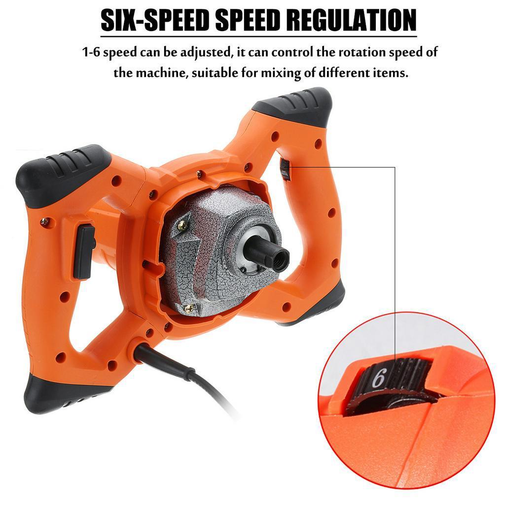 2380W Dual High Low Gear 6 Speed Handheld Paint Cement Grout Electric Mortar Mixer Putty Powder Mixing Machine