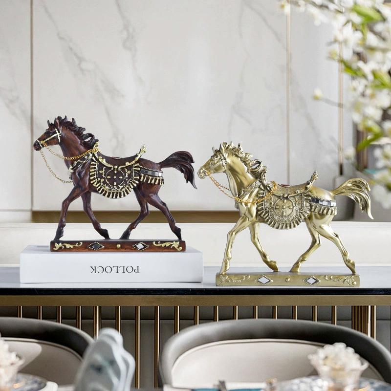 1Pc Craft Decorations Fortune Synthetic Resin Affordable Luxury Horse Ornament Gift Home Decoration