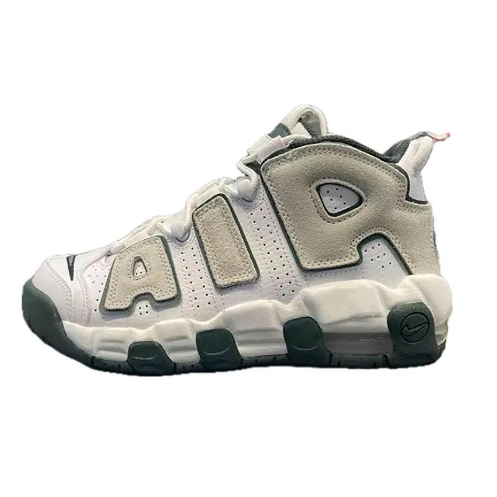 Nike Air More Uptempo Vintage Basketball Shoes Women's High top White/Green FQ1938-100(Team645-)
