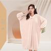 Women's Coral Fleece Hooded Bathrobe, Long Sleeve, Ultra-Absorbent and Thickened, Perfect for Home Use in Autumn and Winter