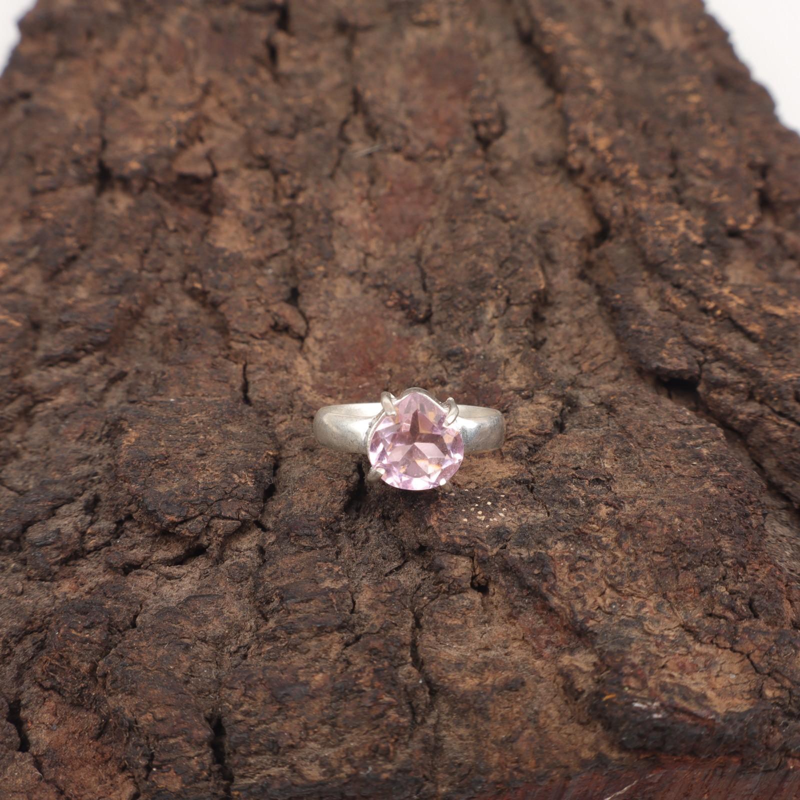 

Сделка ко Дню сестер Кольцо Вечность Бохо с драгоценным камнем Морганит в форме сердца Ювелирное изделие из серебра 925 пробы RR-43-18 9