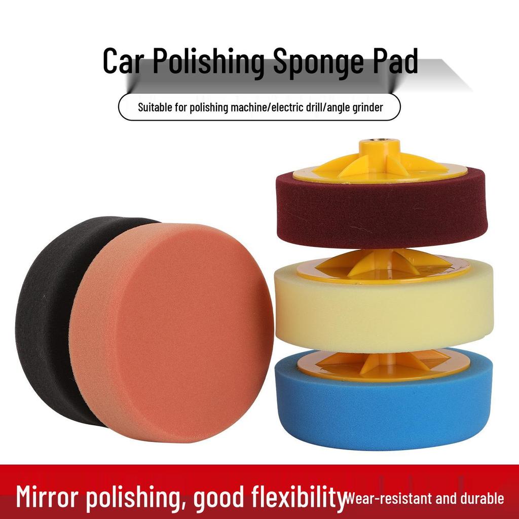 6-inch M14 Car Detailing Sponge Polishing Disc Set: Coarse, Medium, Fine Grinding & Waxing Discs