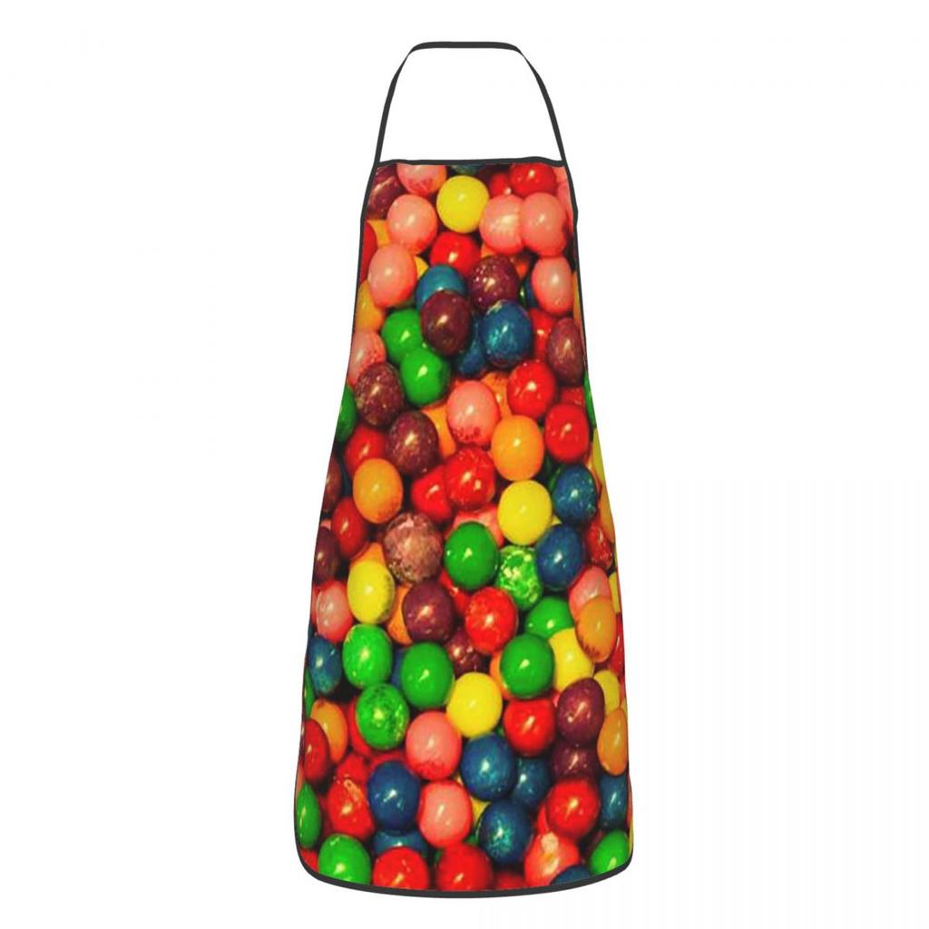 Candy Pattern Apron Chef Cooking Tablier Sleeveless Bib Kitchen Cleaning Pinafore for Women Men Gardening