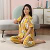 Cotton and silk pajamas women's spring and summer short-sleeved large-size suit spring and autumn thin cartoon printed loungewear