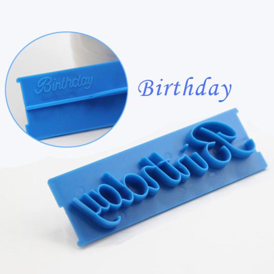 6Pcs/Set Fondant Mould Soft Non-stick Plastic Happy Birthday Cake Decoration Mold for Home