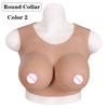 Eyung Silicone Breast Forms Hight Low Round Collar Crossdresser Drag Queen Silicone Breastplate Fake Boob Cosplay Silicone Plate