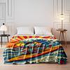 A Geisha In a Vibrant Kimono Surfing On Waves with a Rising Sun Backdrop. for All Seasons Blanket Lunch Break Throw Gift
