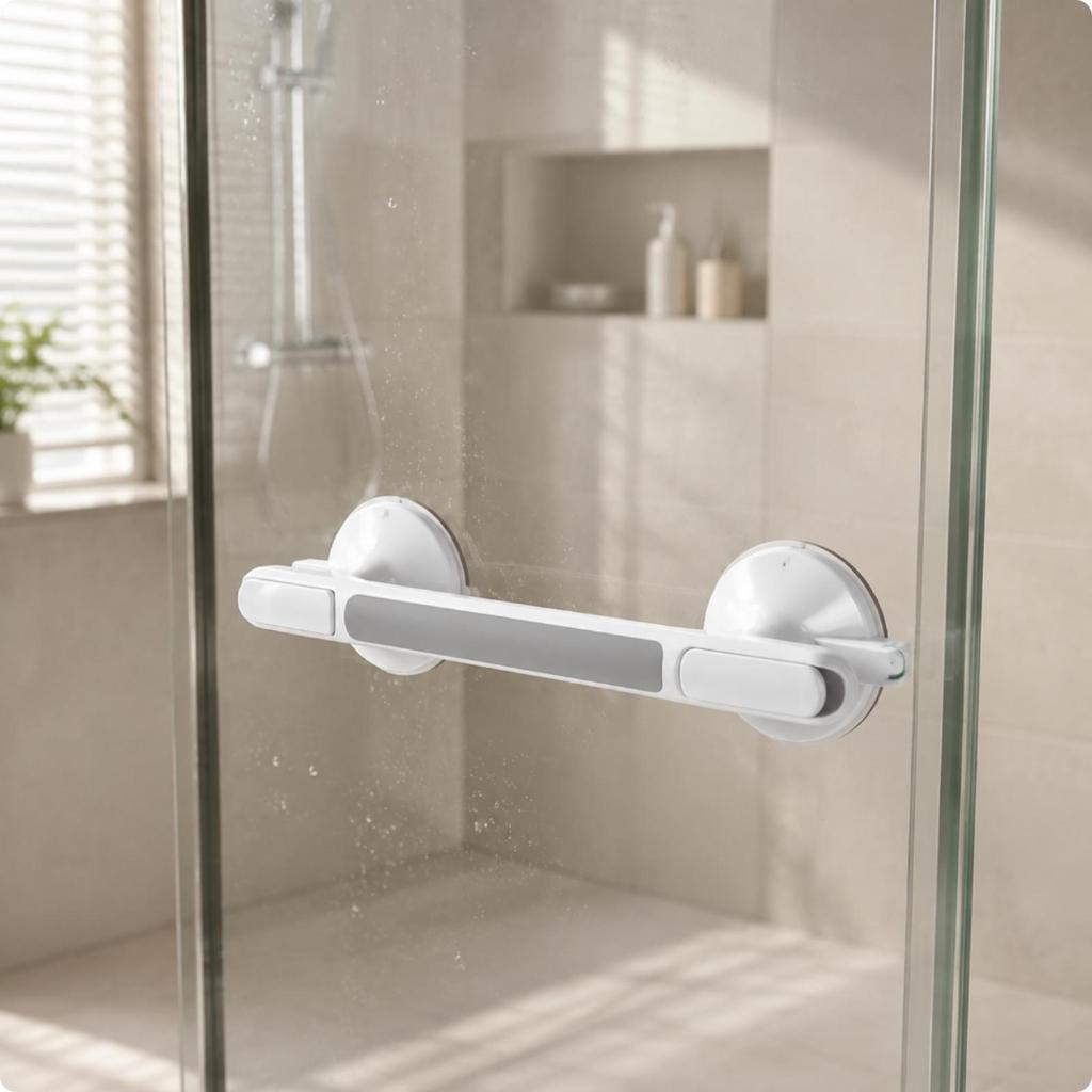 2 Pieces Suction Grab Bar Removable with Cup for Elderly