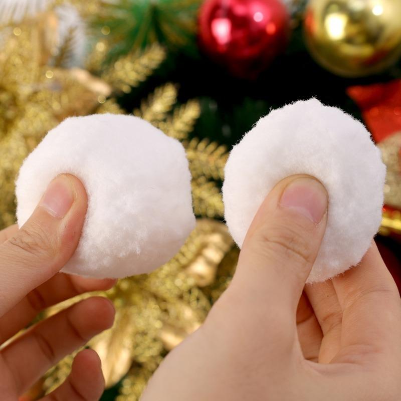 Snow Balls White Fur Pompom Hairball for Xmas Tree Pendant Kids Play Toys Indoor Outdoor Toy Christmas Decoration Snowballs