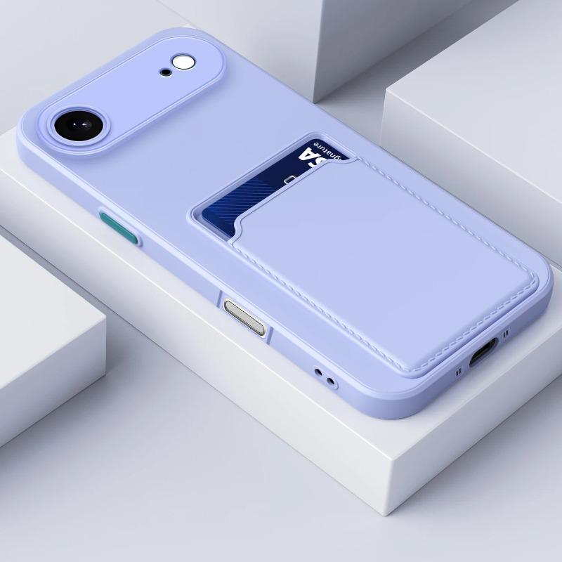 For Iphone 17 Air Card Slot Wallet Shockproof Silicone Case for Iphone 17 Pro Max 17pro Candy Matte Soft TPU Protection Cover
