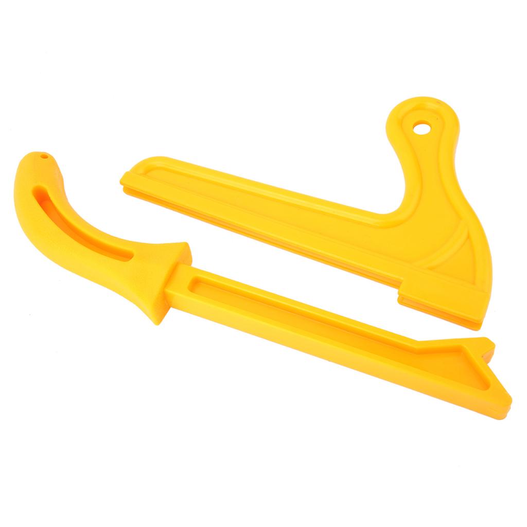 2pcs Yellow Plastic 2 in 1 Wood Saw Push Stick Practical Safety Push Block Woodworking Tool