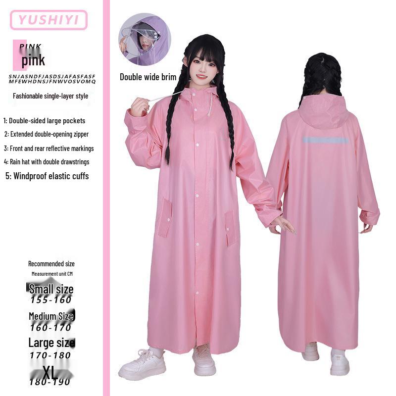 Men's Thickened Long Rainproof Poncho for Heavy Rain - Full-Body One-Piece Outerwear