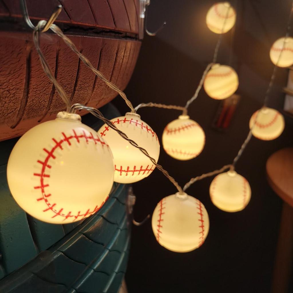 Colorful LED String Lights for Football & Basketball Theme - Perfect for Bar, Shop, or Event Décor