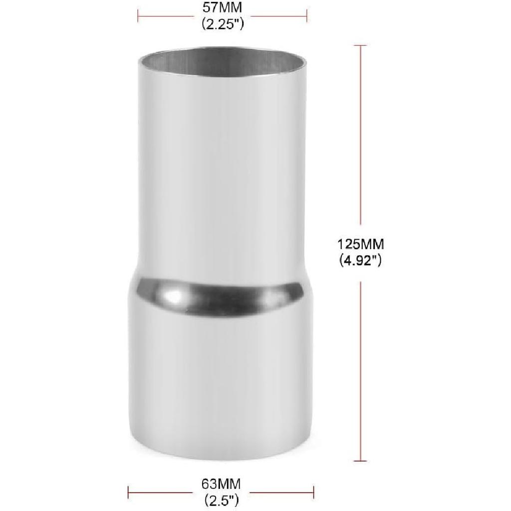 YSIL 2.25" OD to 2.5" OD Exhaust Pipe Adapter Connector Reducer 304 Stainless Steel 2PCS