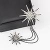 Fashion New Retro Metal Brooch Tassel Chain Men's Suit Six-awn Stars Snowflake Lapel Pins and Brooches Women and Men Accessories