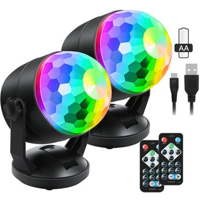 Tragbare, klangaktivierte Party-Lichter, batteriebetrieben/USB-Stecker, Strobe-Bühnen-Par-Licht für Auto-Raum-Tanzpartys, Weihnachten, Hochzeit