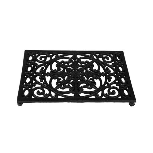 Dulton Rectangle Trivet Antique Black Pot Holder, S315-115ABK, 18mm H x 250mm W x 170mm D