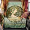 1pc Alphonse Mucha and William Morris Blanket, Al Season Lightweigh Poster Blanket Home Office Outdoor Nap Multifunc Poster Blanketional Blanket