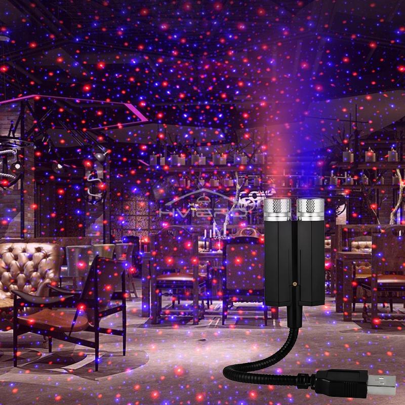 Car Roof Star Lights Interior Mini LED Starry Atmosphere Sky USB Projector Auto Lamp Decoration Night Galaxy Laser Home Led