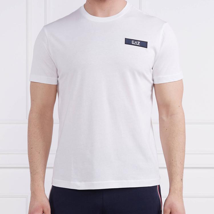 Emporio Armani Ea7 Ss23 Solid Color Round Neck Short Sleeve T-Shirt Men tops White 3RPT29-PJM9Z-1100
