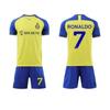 Kids Ronaldo Football Jersey Set ANUTETOUNI® Yellow Polyester Youth Soccer Uniform Short Sleeve Shirt + Shorts