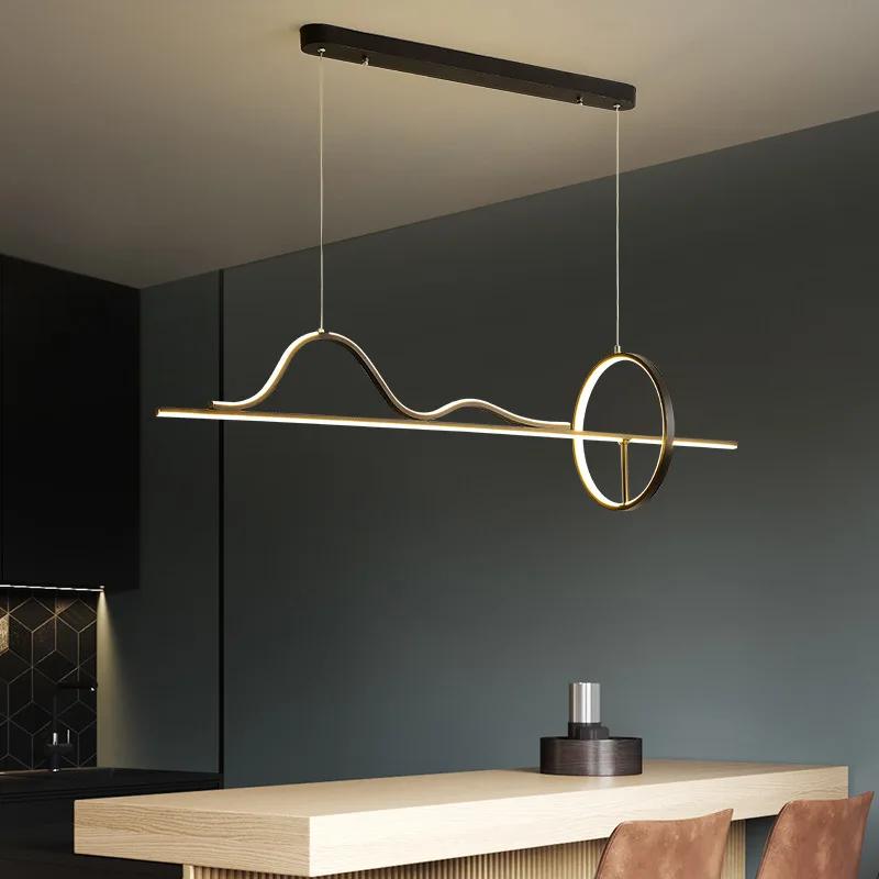Modern minimalist restaurant chandelier remote dimmable Nordic creative LED chandelier living room lighting home decoration
