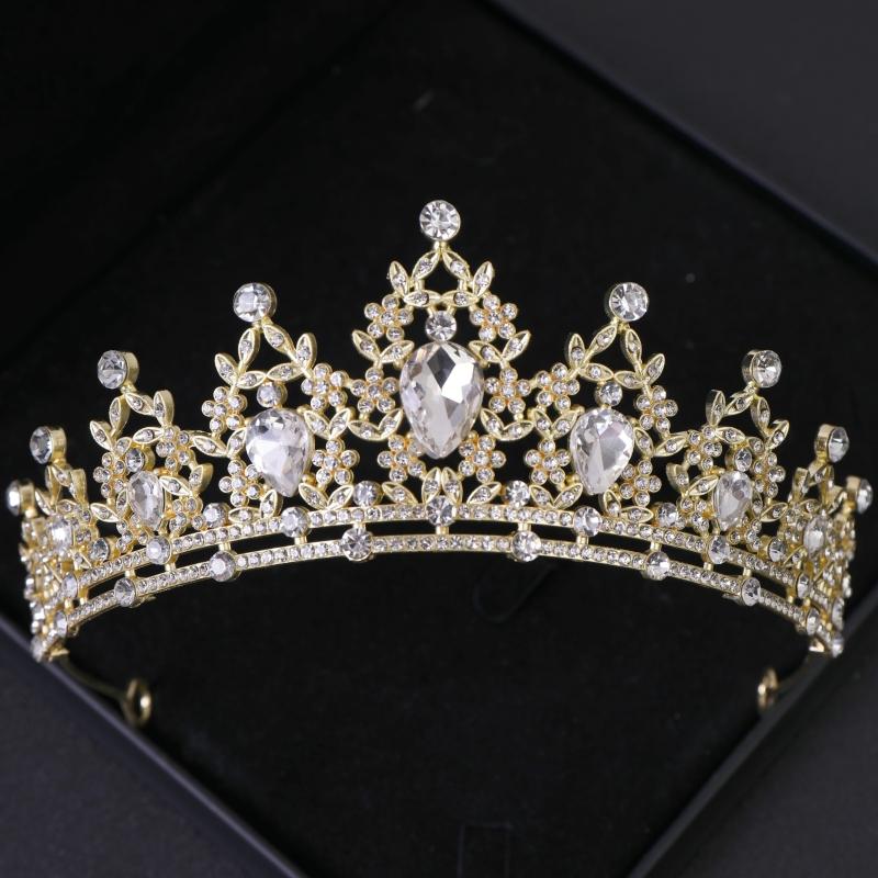 Bridal Headwear Green-Colour Women's Fashion Party Crown Girl Performance Tiaras