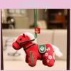 Cute Cartoon Bamboo Flower Embroidery Pattern Plush Doll Keychain For Kids Gifts And Car Attachments