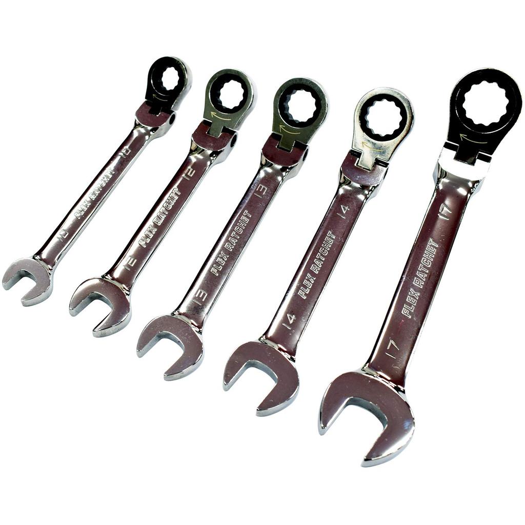 SK11 Ratchet Wrench Flex Head Set, 10-17mm, SGR-F5SET,