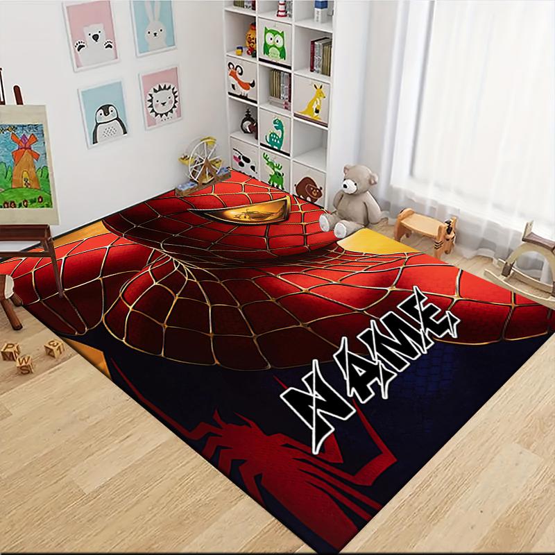 Custom Name Spider-Man Comic Artwork Carpet Rug Customizable Soft Washable Anti-Slip Home Living Room Sofa Mats Personalized Rug. 09097